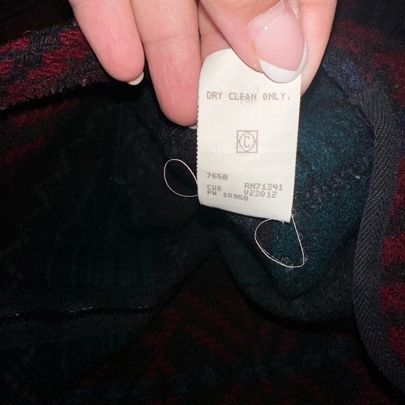 VTG LL Bean Mens Aztec USA Made Western Full Zip Chore Woolen Stripe Vest Sz L - Picture 7 of 7